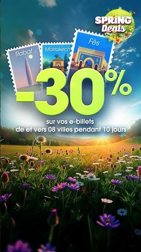 Profitez des Spring Deals de l'ONCF et voyagez avec 30% de réduction vers 8 villes pendant 10 jours!