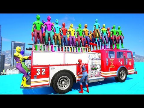 Fire truck Crazy Spiderman Rescue Mission - GTA V SUPERHEROES PRO AVENGERS TRAM RESCUE | Fun Party