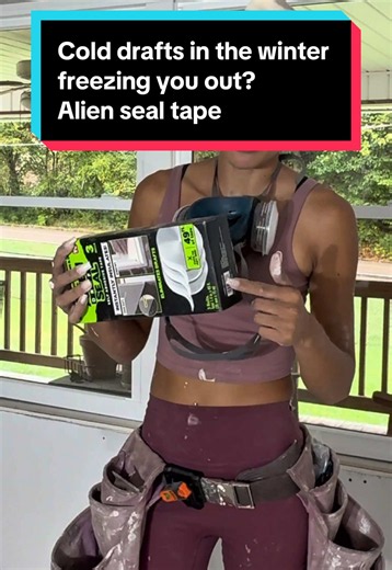 Alien “Seal” up the draft and help keep bugs out🤌👍 cold weather is inevitable.. drafts don’t have to be! #draftywindow #drafty #weatherseal #aliensealtape