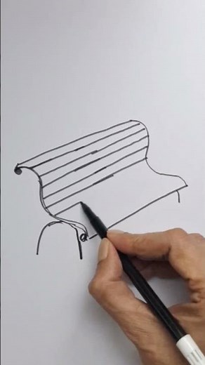 How to draw a park bench in two point perspective easy step by step for beginners #drawingtutorial