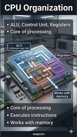 What’s Inside the CPU? 🧠⚙️ #CPUOrganization #education #learn #computerarchitecture #facts