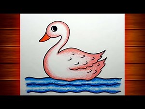 Duck Drawing Easy || How to Draw Duck Step by Step || Duck Scenery Drawing for Beginners..