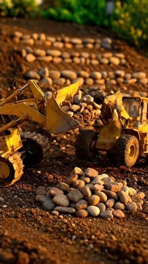 Tiny Titans at Work: Miniature Excavators Move Rocks! 👷‍♂️