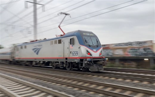 [4K 60FPS]早高峰时段的泽西大道站的美铁和NJT列车(2023年9月26日)