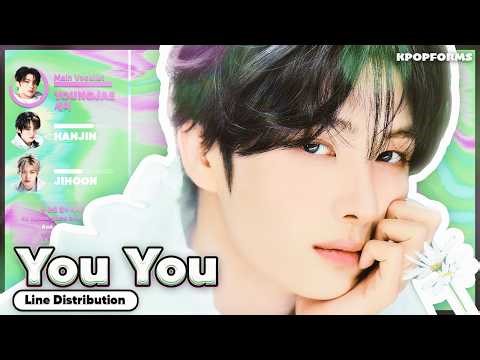 You, You - TWS (Vertical Line Distribution + Color Coded Karaoke Lyrics)
