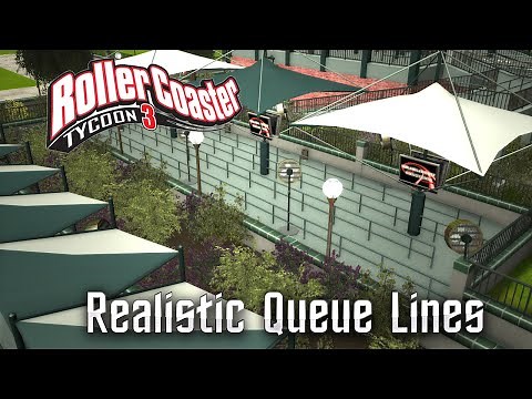 Realistic Queue Line Tutorial | RollerCoaster Tycoon 3 #rct3 #rollercoaster #pc