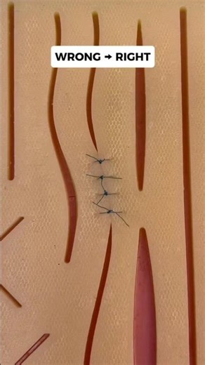 Knot Position: Wrong vs Right 🤔 #medicaleducation #clinicalskills #howtostitch #stitches #shorts