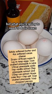 Pineapple Pecan Cream Cheese Pound Cake #recipe #cakerecipe #poundcake #oldfashioned #cake #cakesofinstagram #bakersofinstagram #explorepage @thebakefeed This Pineapple Pecan Cream Cheese Pound Cake made with #pineapple soda and topped with a pineapple cream cheese glaze was made during a Facebook #livestream but here's the written version for everyone who missed it. 3sticks softened unsalted butter 8oz softened cream cheese 2cups 3/4cup sugar and 8 lrg rm temp eggs 8oz can crushed pineapple in 
