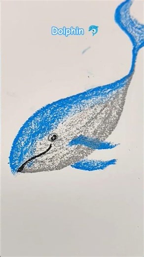 Dolphin art 🐬 with oil pastels