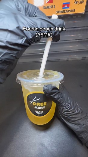 OREE MART on Instagram: "Pineapple Korean pouch drink (ASMR) 🍍🧊🥤 #koreanpouchdrink #pouchdrinks #pouchdrink #icecup #conveniencestore #oreemart"
