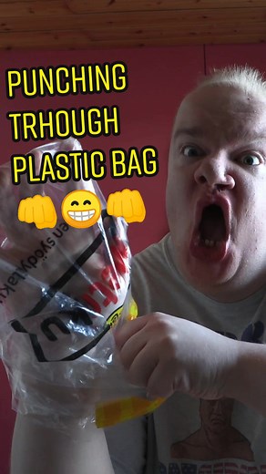 Punching through Plastic Bag - Funny Boxing Challenge