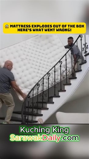 😱 Mattress Explodes Out of the Box — Here’s What Went Wrong! Ever opened a vacuum-packed mattress? 🛏️ Jaden and Michael were in for a shock when their new mattress burst out suddenly! There’s actually a right way to do it — and Inside Edition found out how. #MattressFail #HomeTips #ViralMoment #kuchingking #sarawakdaily 𝐊𝐮𝐜𝐡𝐢𝐧𝐠 𝐊𝐢𝐧𝐠 & 𝐒𝐚𝐫𝐚𝐰𝐚𝐤 𝐃𝐚𝐢𝐥𝐲 𝐰𝐢𝐭𝐡 𝐊𝐮𝐜𝐡𝐢𝐧𝐠 𝐄𝐱𝐩𝐥𝐨𝐫𝐞𝐫 𝐅𝐫𝐨𝐦 𝐊𝐮𝐜𝐡𝐢𝐧𝐠 𝐒𝐚𝐫𝐚𝐰𝐚𝐤. | RR&R - Entertainment