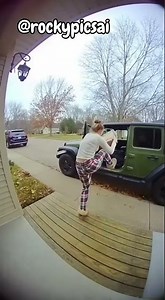 Package thief gets Instant KARMA for this..
