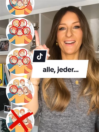 alle - 🇬🇧 all/everybody Alle lachen auf dem Bild. 🇩🇪 jeder - 🇬🇧 each one Jeder schaut in die Kamera. 🇩🇪 manche/ einige - 🇬🇧 some/a few Manche/Einige haben lange Haare. 🇩🇪 jemand - 🇬🇧 someone Jemand ist links im Bild. 🇩🇪 niemand/keiner- No one/Nobody Niemand/keiner weint. Deutsch ganz einfach mit Deutsch1.🍀