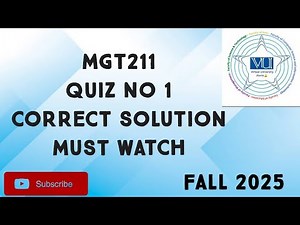 MGT211 Quiz No 1 Solution Fall 2025 | mgt211 quiz 1 solution fall 2025|mgt211 quiz 1 solution