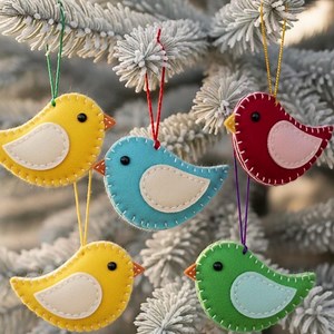Beginner Birds, Ornaments, Hand Sewing Pattern, How, Tree, Christmas, Cute, Easy, Tutorial, Craft, Kids, Diy, Felt, Bird, Chicks, Easter - Etsy