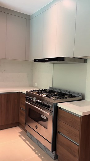Renovation Project Complete! Wood Grain Melamine Kitchen Cabinet #OPPEIN #OppeinManila #CustomCabinet #ModularCabinetPh #handlelesskitchen