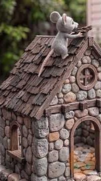 Mouse Builds His Dream Stone Cottage! 🏡🐭 #DIY #CartoonAnimation