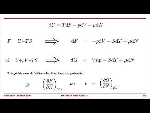 Thermodynamics and Statistical Mechanics; Lecture 22: Chemical Potential