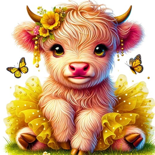 Cute Cows Clipart PNG, Highland & Baby Cow, 23 PNG Files, 300 DPI, Transparent Background, Birthday Stickers, Sublimation, Commercial Use - Etsy