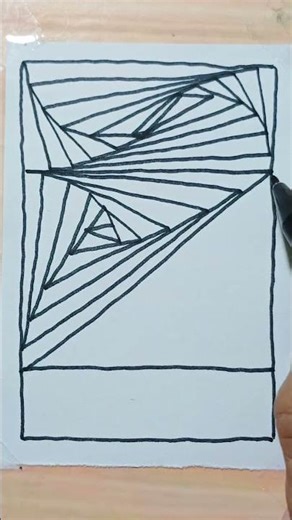 Simple Line Illusion Drawing / How To Draw Easy Art For Beginners With Marker 27