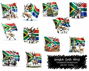 Springbok South Africa PNG Clipart: SA Flag Animal Graphics (15 PNG Bundle) - Etsy