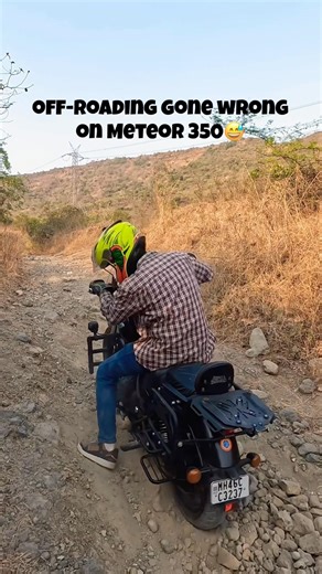 Taking a Cruiser Off-Road was a MISTAKE 😂🏍️ #dlazywanderer #meteor350 #royalenfield #trendingshort