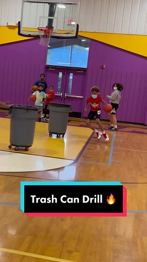 Trash Can Drill with my younger group!! How did they do?! #trashcan #drill #foryou #foryourpage #nba #youth #basketball
