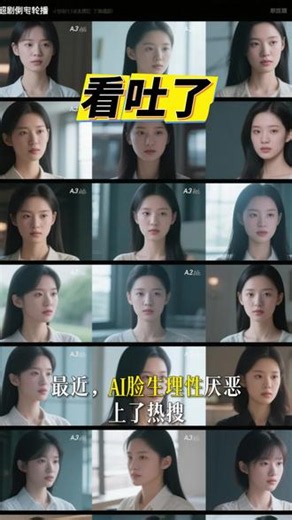 AI脸正在被“生理性厌恶” 3秒看懂“一张脸毁掉一个行业”的荒诞故事。#AI创作