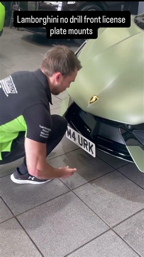Fast install no drilling front license plate bracket for Lamborghini