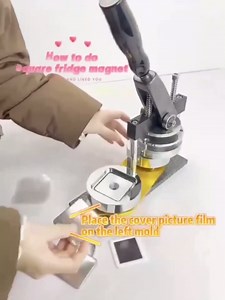 Magnet Maker Machine, 2x2 inch/50mm x 50mm DIY Square Photo Fridge Magnet Maker Machine kit, with 100 Supplies for Stickers and Iron-Friendly Surfaces