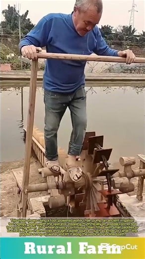 Using a foot-powered water chain pump: an ancient irrigation technology