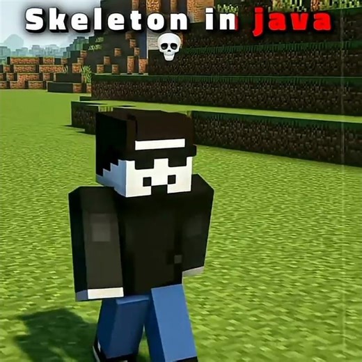 skeleton in Java and skeleton in bedrock 🥶💀☠️