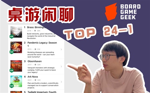 【桌游闲聊】快聊 BGG Top24-Top1 之完结撒花
