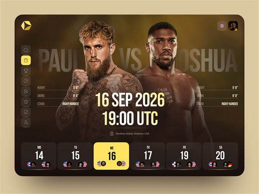 Boxing Match Event Dashboard Web UI