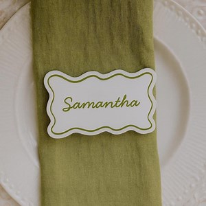 Editable Wavy Name Cards Template | Cricut & Silhouette Compatible | DIY Wedding Name Card Printable - Etsy UK