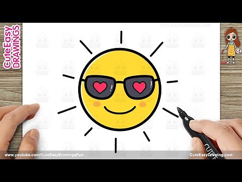 How to Draw a Cute Sun Wearing Sunglasses – Easy for Kids