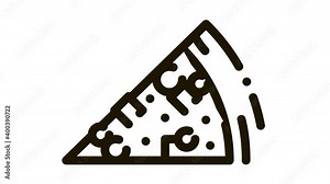 Piece Of Pizza Icon Animation. black Piece Of Pizza animated icon on white background