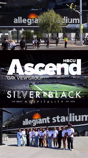 This fall, OVG brought 10 students from 10 HBCUs to Las Vegas for the ASCEND HBCU Classic at @allegiantstadium. The program offered an immersive career experience for future leaders in sports, entertainment and hospitality. Over three days, students heard from Raiders leadership including Sandra Douglass Morgan, worked through a live case study with Raiders professionals, took part in team-building and the HBCU Classic pep rally, toured Allegiant Stadium with Silver and Black Hospitality and enj