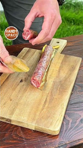 Food Storage Hack! Salami Stays Covered! #food