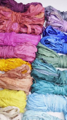SARI SILK RIBBON: Recycled Fiber Art Ribbon, Journal, Scrapbook, Embroidery (sold by Meter) - Etsy UK