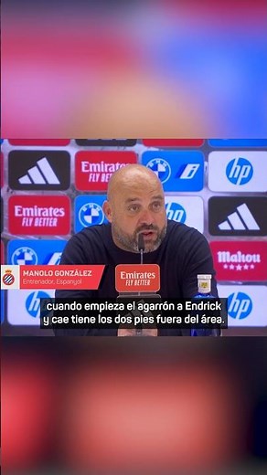 MANOLO GONZÁLEZ molesto tras el PENALTI a ENDRICK en el REAL MADRID - ESPANYOL