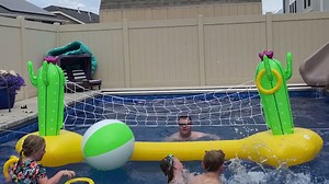 Watch pool volleyball set on Amazon Live