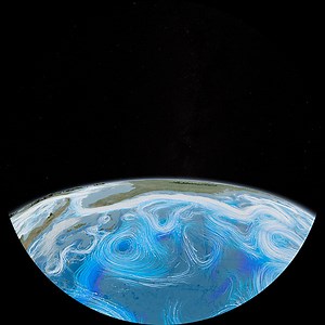 Dynamic Earth: visualisation of global ocean and wind currents