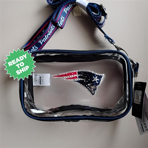 Bling Crystal New England Patriots Clear Crossbody Bag | NFL Bling Bag | Clear Stadium Approved Bag | Accented With Preciosa Maxima Crystals - Etsy