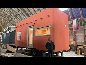 Adobe Style Tiny Home 8’x24’ Ready for the Prairie 🌵🏜🛖