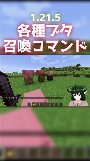 マイクラ1.21.5の各種ブタを召喚するコマンド how to summon new pigs #マイクラ #マインクラフト #minecraft