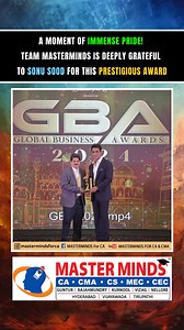A moment of immense pride! Team Masterminds is deeply grateful to Sonu Sood for this prestigious award | MASTERMINDS For CA