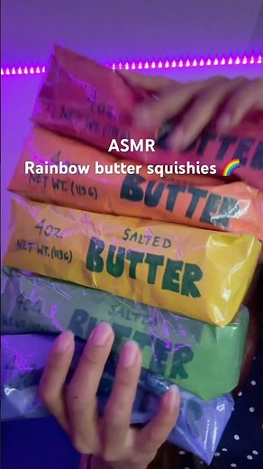 ASMR Rainbow butter squishies 🌈 #asmr #papersquishy #satisfying #shorts