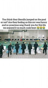 Swim pool version ah look at them wearing all suit looking cool while cutely they jumped or not 😭😭❤️